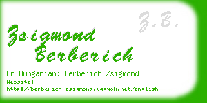 zsigmond berberich business card